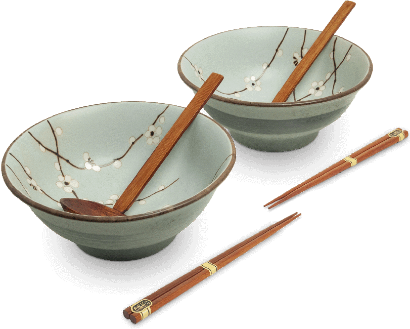Oriental Ramen Kom Set Hana Groen 6-delig
