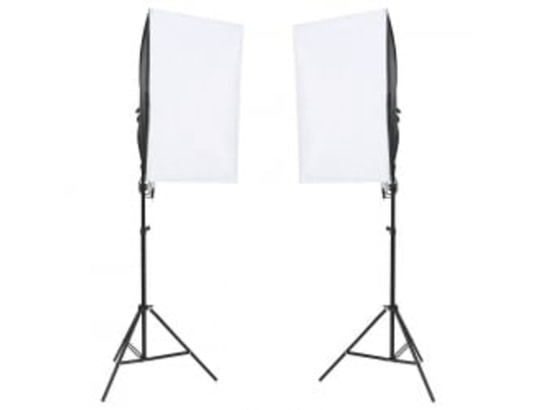 VIDAXL - Flash Kit de studio photo avec éclairage toile de fond et réflecte...