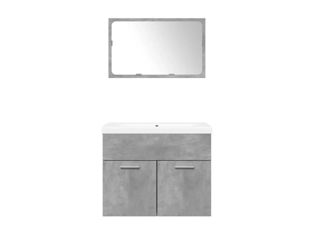 Ensemble de meubles de salle de bain 3 pcs gris béton