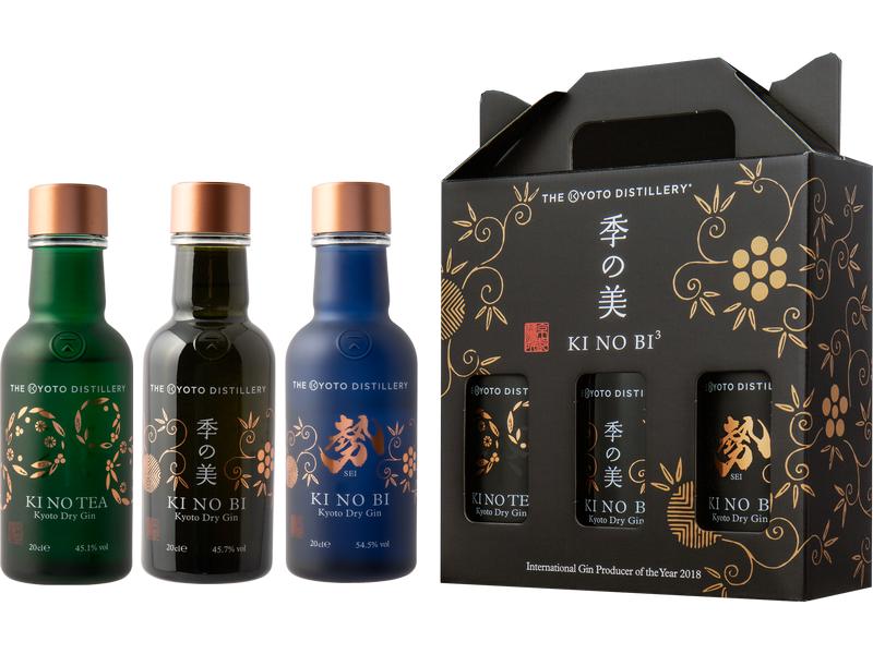 The Kyoto Distillery Kyoto Dry Gin 3 x 0.2 l Geschenkset mit hochprozentigen Spirituosen Spezialitäten auf der Basis von Wacholder