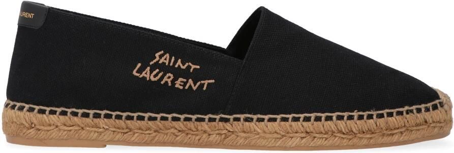 Saint Laurent Zwarte Geborduurde Canvas Espadrilles