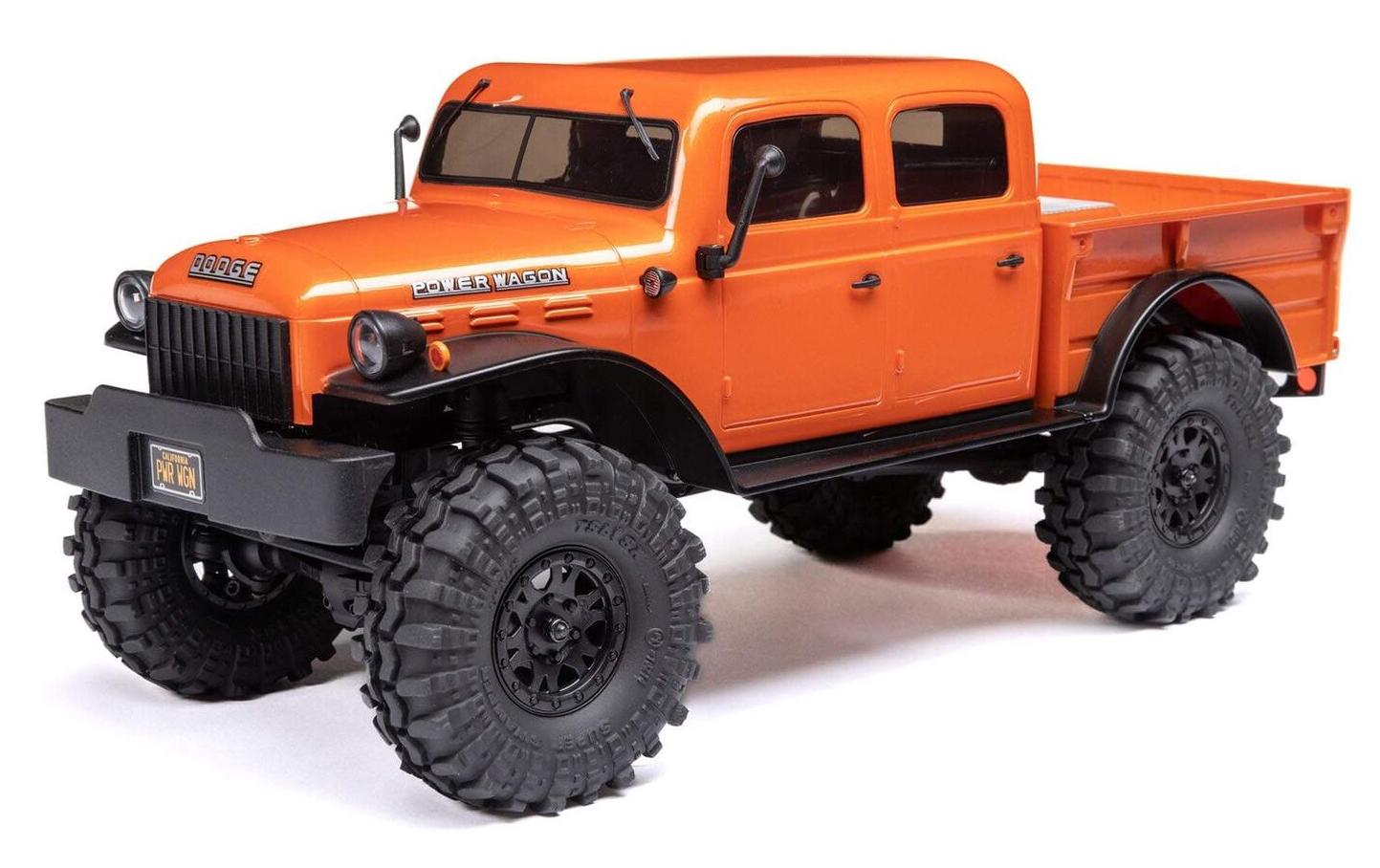 Scale Crawler SCX24 Dodge Power Wagon Orange, 1:24, RTR<br>Kleiner 4wd Rock Crawler mit 4-Türiger Powerwagon Karosserie