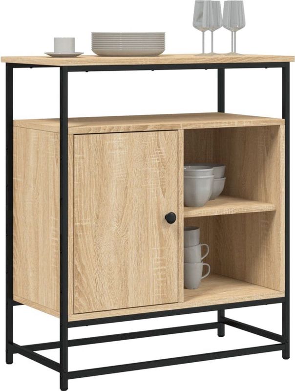 vidaXL - Dressoir - Sonoma Eikenkleurig - Bewerkt Hout - 69x35x80 cm