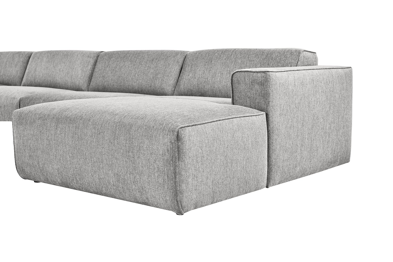 Enjoy U-sofa oppsett Åpen ende venstre liten, hjørne, 2-seter, sjeselong høyre liten i tekstil Brego 7 Grey med sorte ben