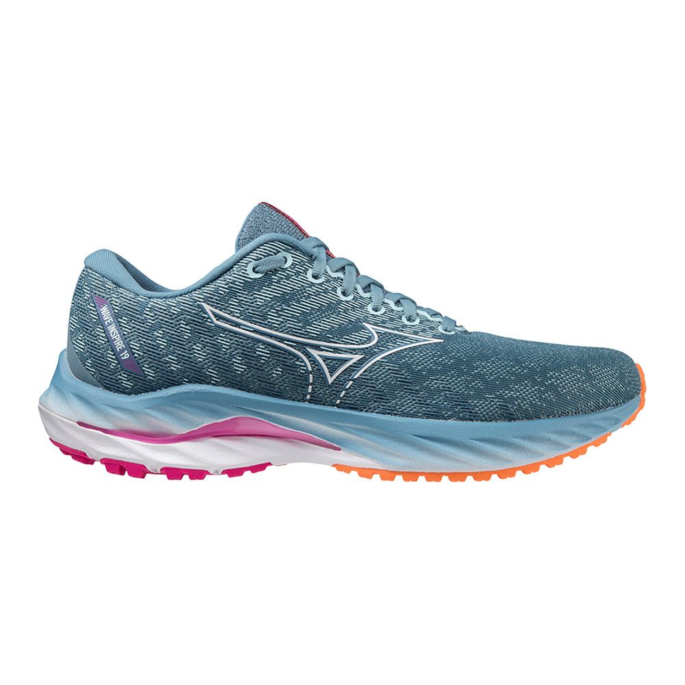 Mizuno WAVE INSPIRE 19 - Chaussures running Femme provincial blue/white/807 c