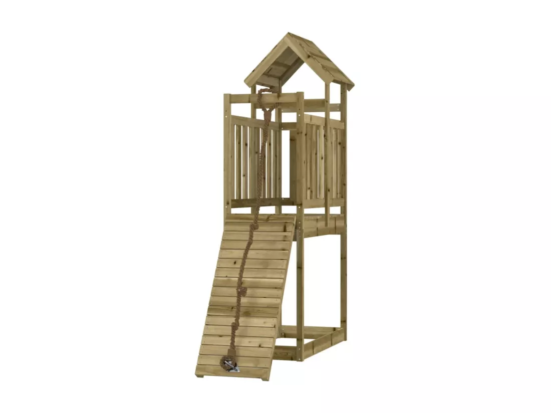 Maisonnette de jeu avec mur d'escalade bois de pin imprégné