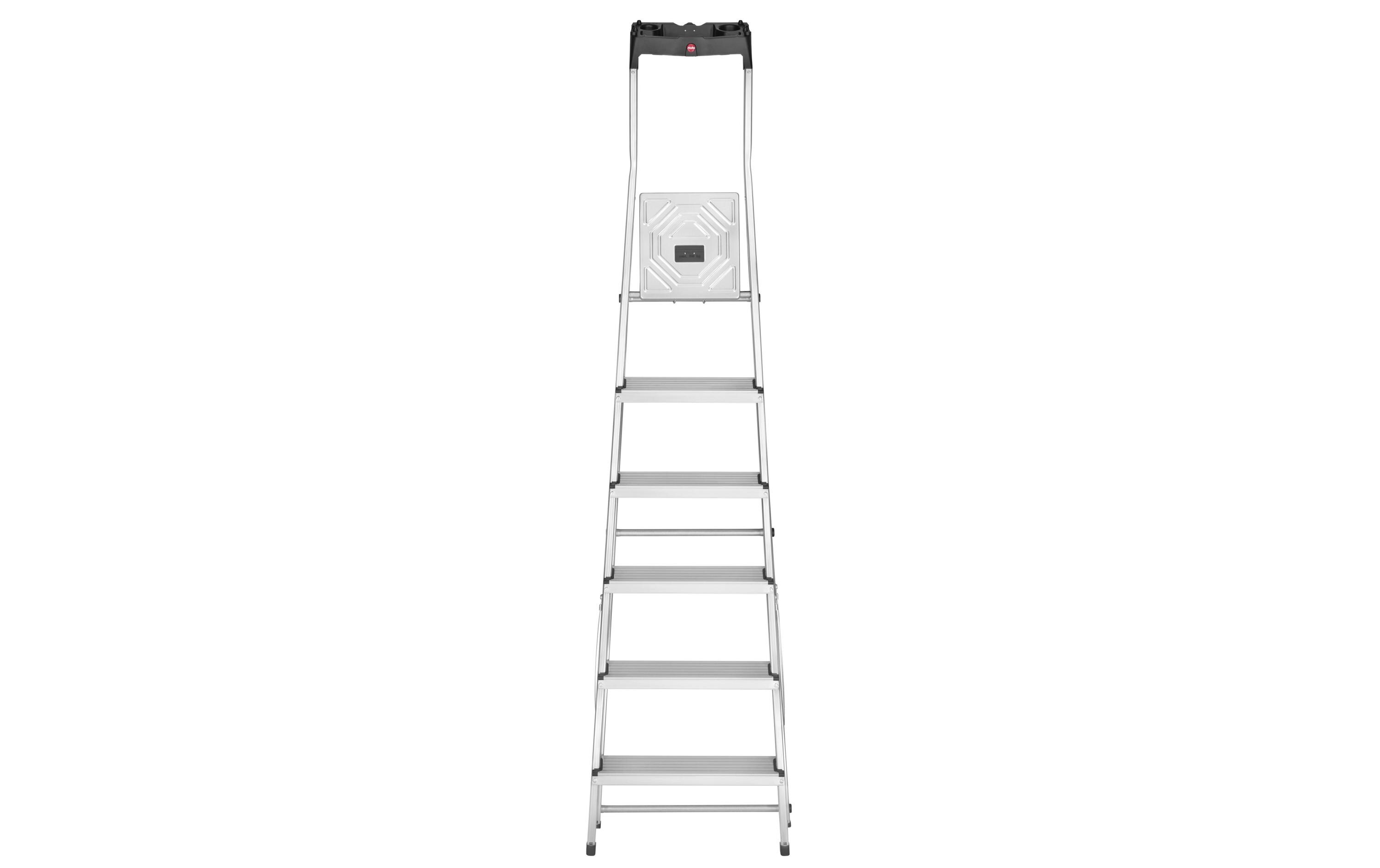 Stehleiter L60 6 Stufen<br>Die praktische Alu-Sicherheits-Haushaltsleiter
