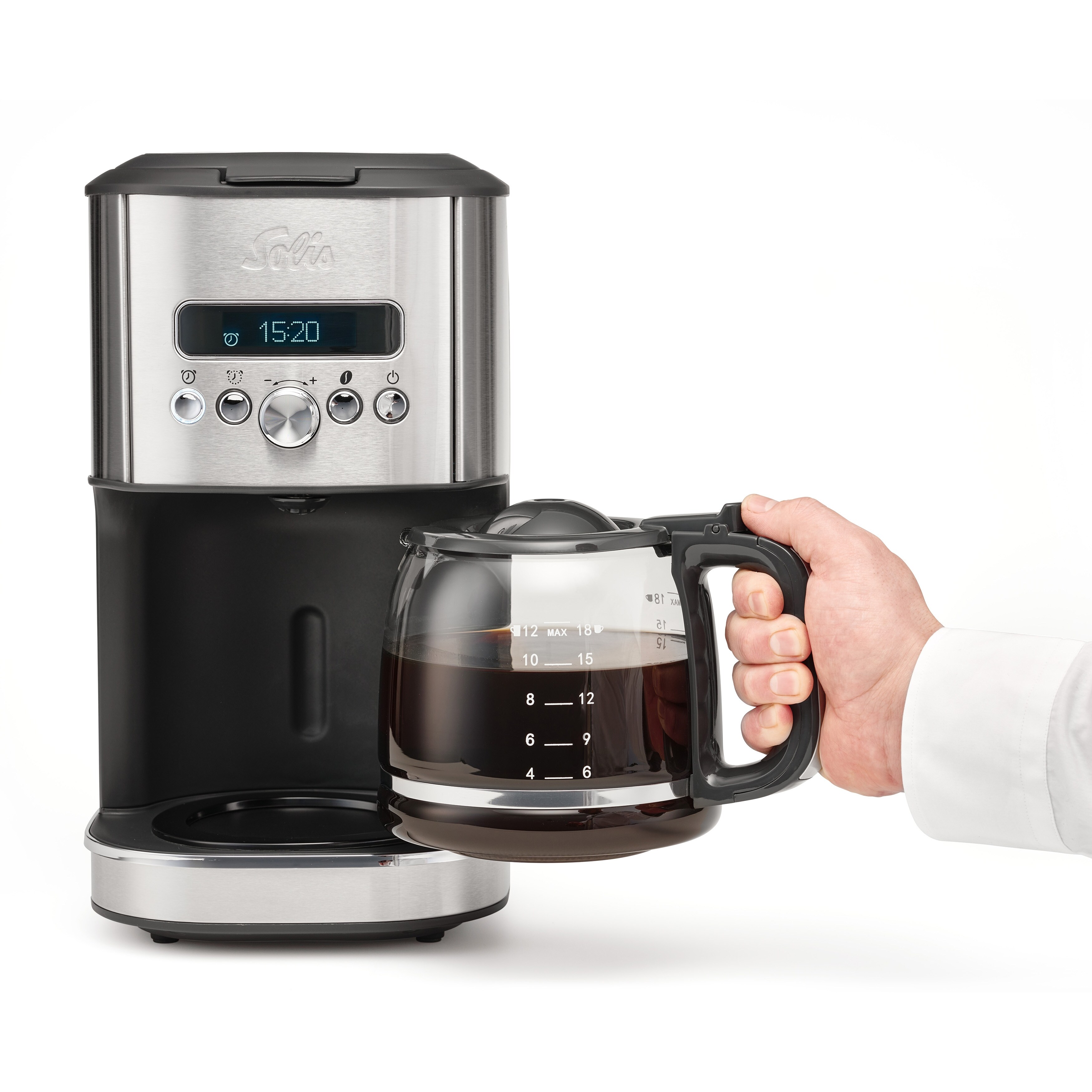 Solis Filterkaffeemaschine 1,8 Liter, für 12-18 Tassen, Timer