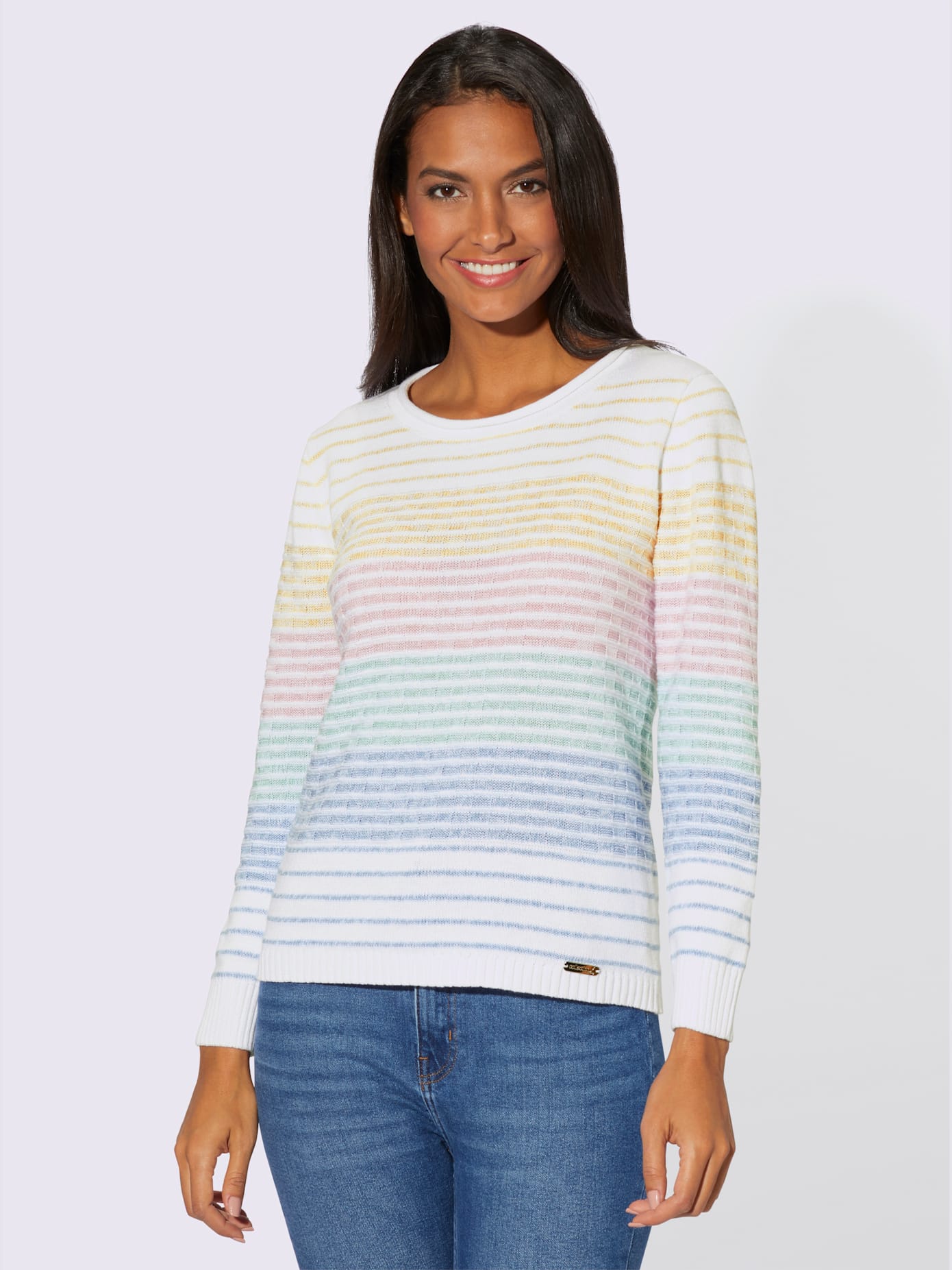 Pull à rayures jolie structure tricot