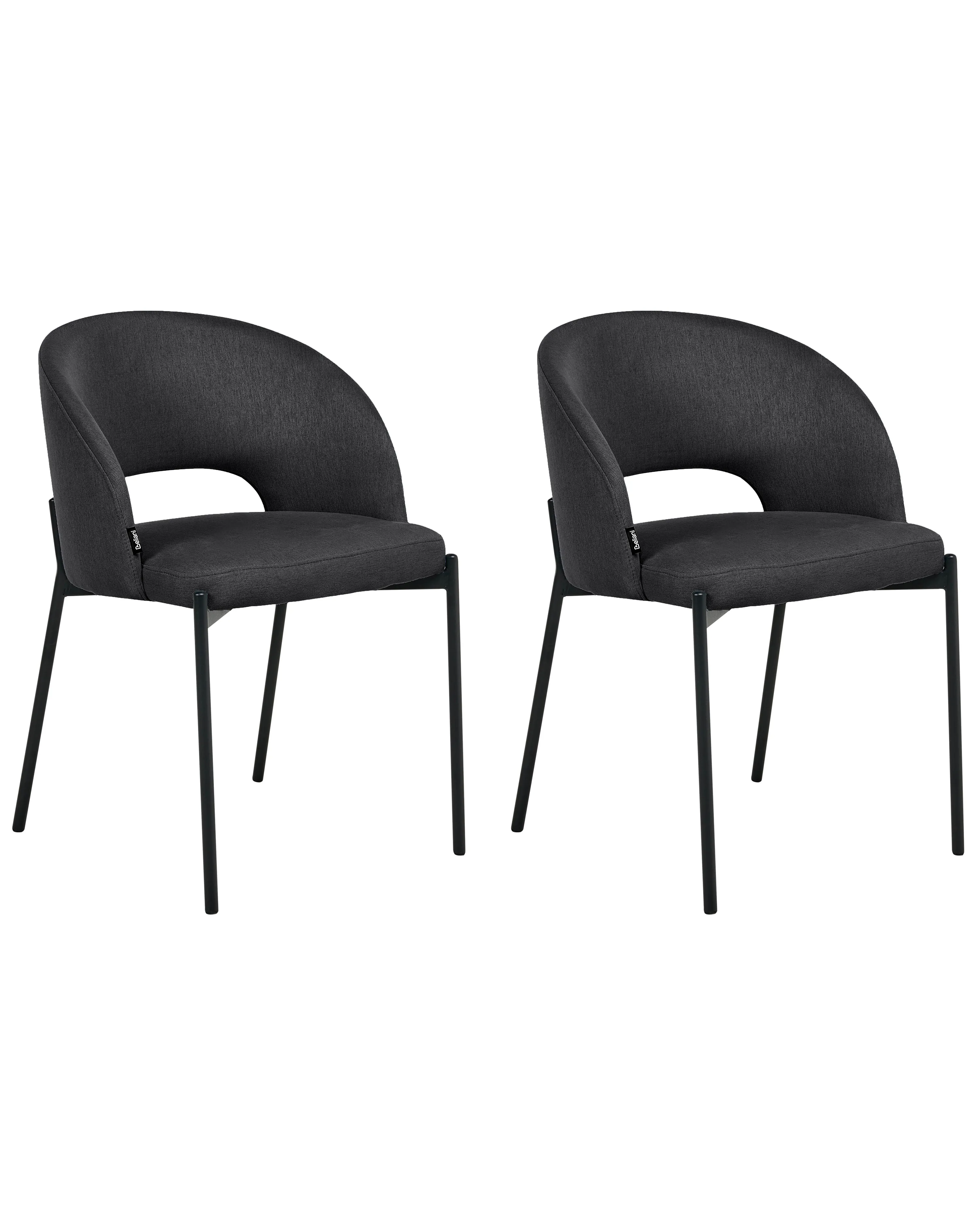 Set van 2 eetkamerstoelen PENNY Stof Zwart