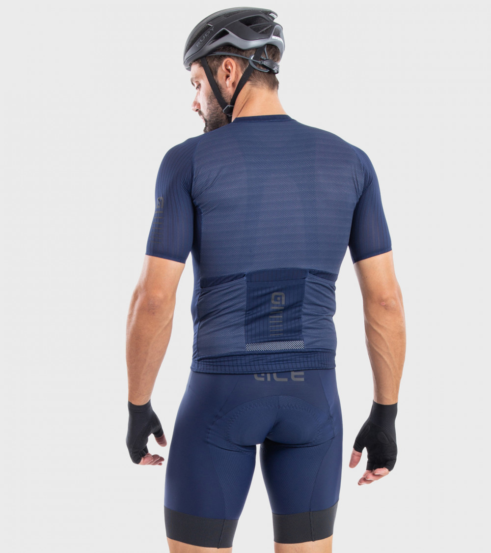Ale R-EV1 Silver Cooling Fietsshirt Korte Mouwen Blauw Heren
