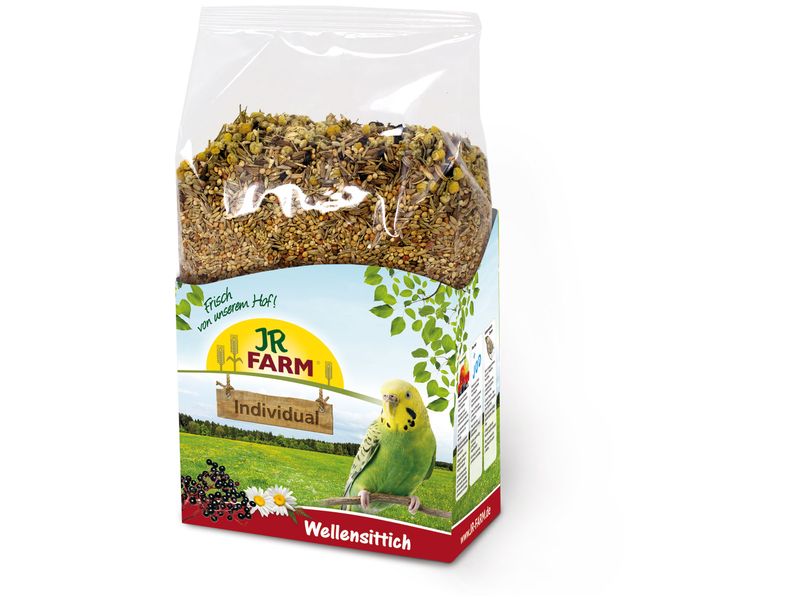 JR Farm Ziervogelfutter Individual Wellensittich, 1 kg Artgerechtes, vollwertiges Erhaltungsfuttermittel für Wellensittiche