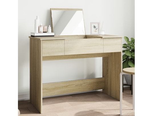 VIDAXL - Coiffeuse avec miroir chêne sonoma 100x45x76 cm