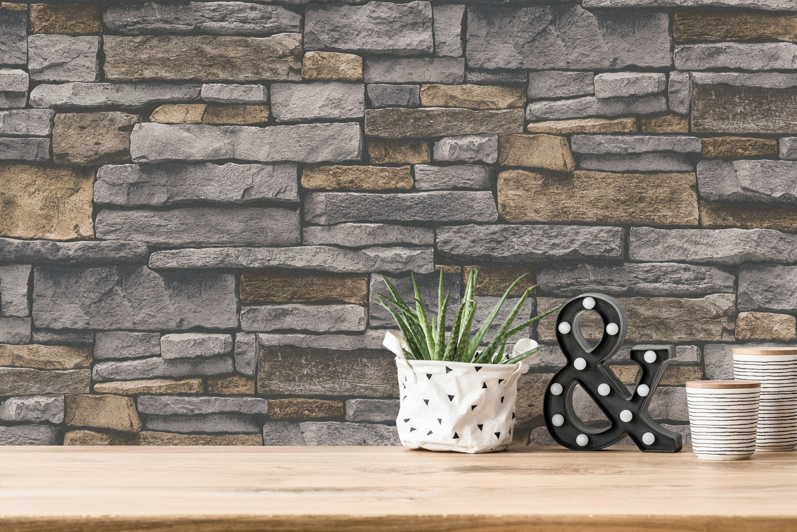 A.S. Creation Vliestapete BRICKS & STONES - grau-beige - Steinoptik - 10 Meter
