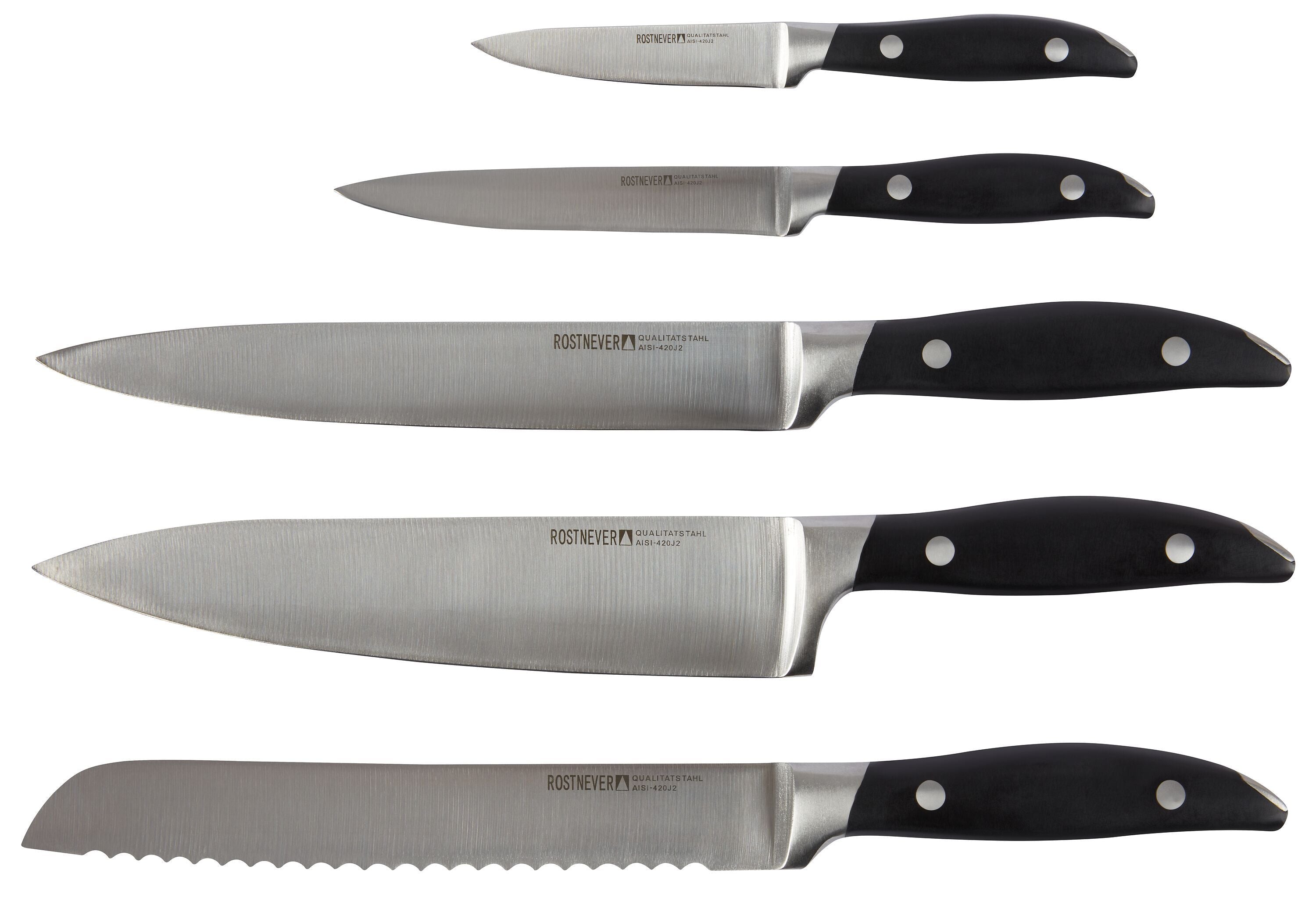 ADAMO Messerblock-Set - Hellbraun / B: 16.0 cm x T: 7.5 cm x H: 36.0 cm