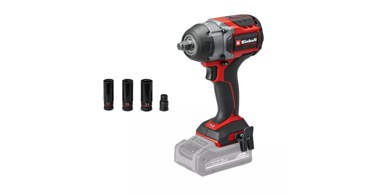 EINHELLProfessional Accu Slagmoersleutel TP-CW 18/750-C Li BL-Solo  (Rood/zwart, Power X-Change, Accu en oplader niet inbegrepen)