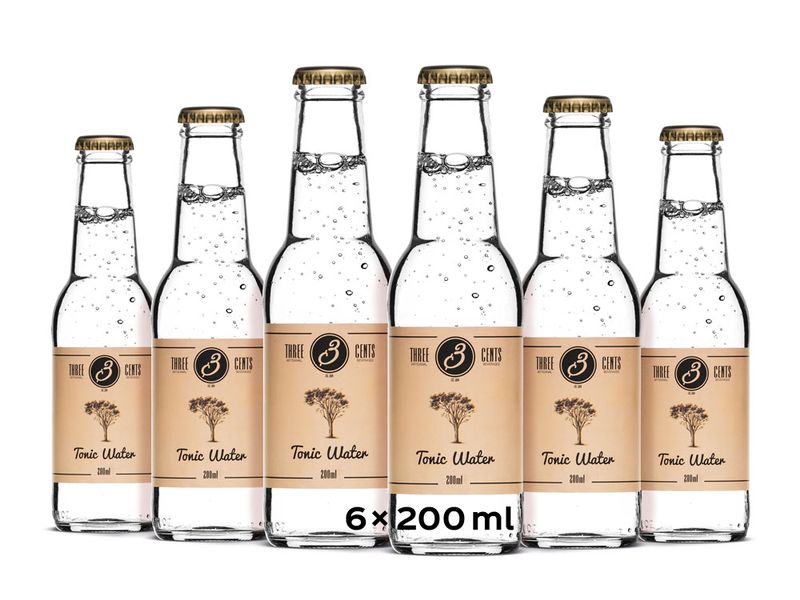 Three Cents Soft-Drinks Tonic Water 6 x 0.2 l Erfrischungsgetränk mit Tonicgeschmack