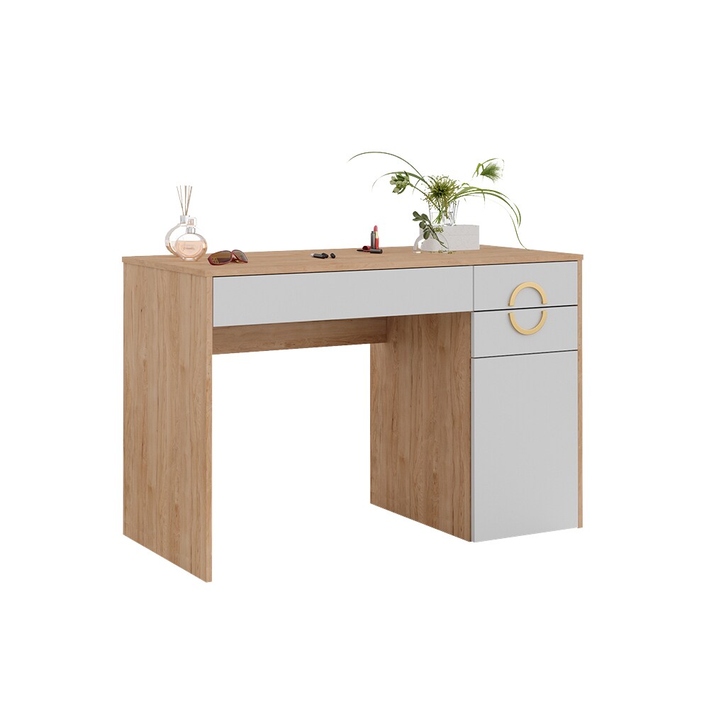 Vicco Schminktisch Adela Natural Rockford Hickory Weiß, 115 x 76 Frisiertisch
