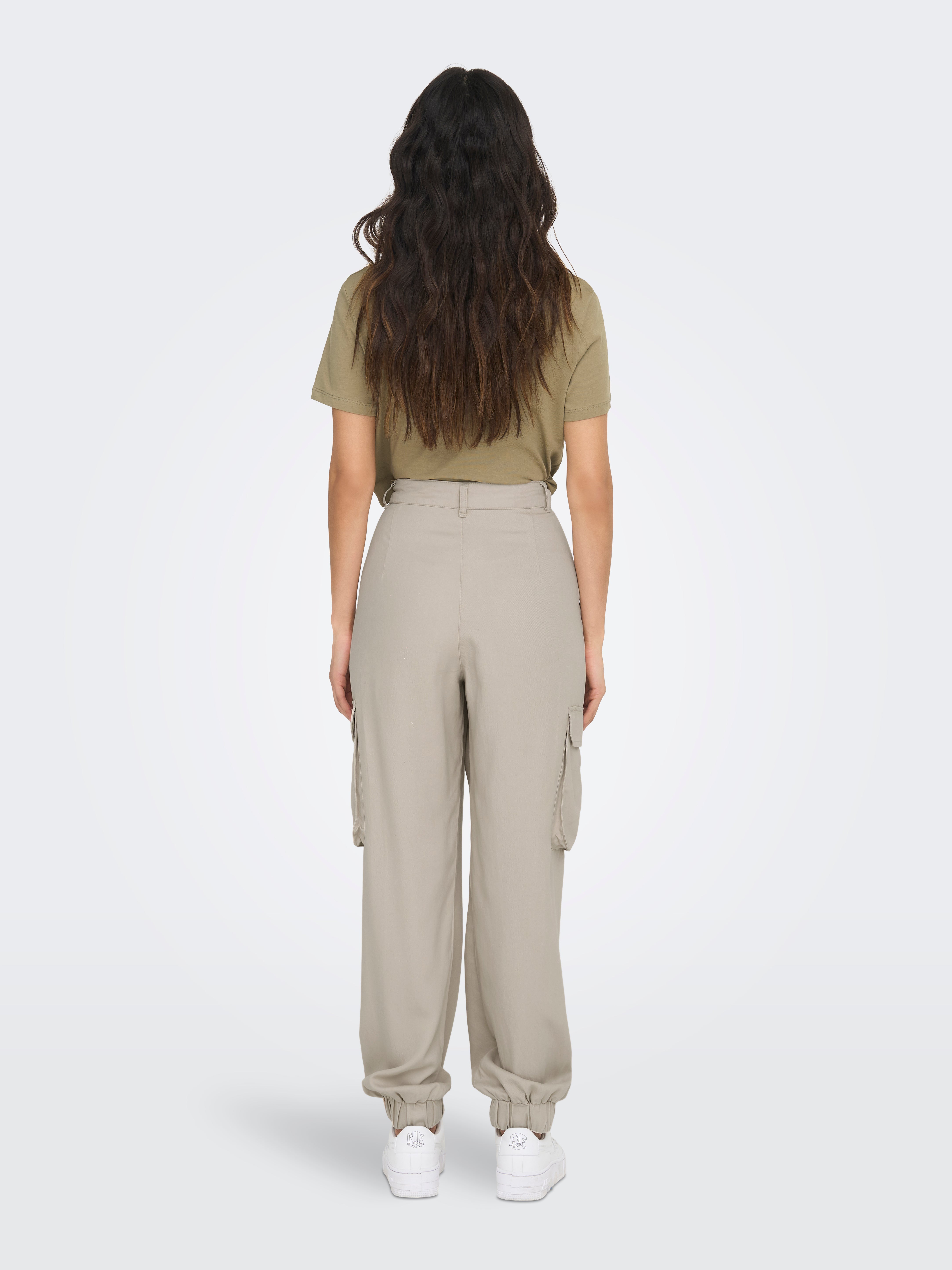 ONLKENYA Mittlere Taille Cargo Schnitt Cargo-Hose Silver Lining