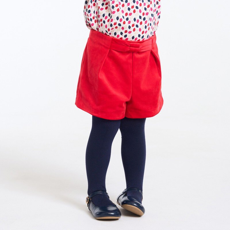 Short velours rouge bébé fille Rouge