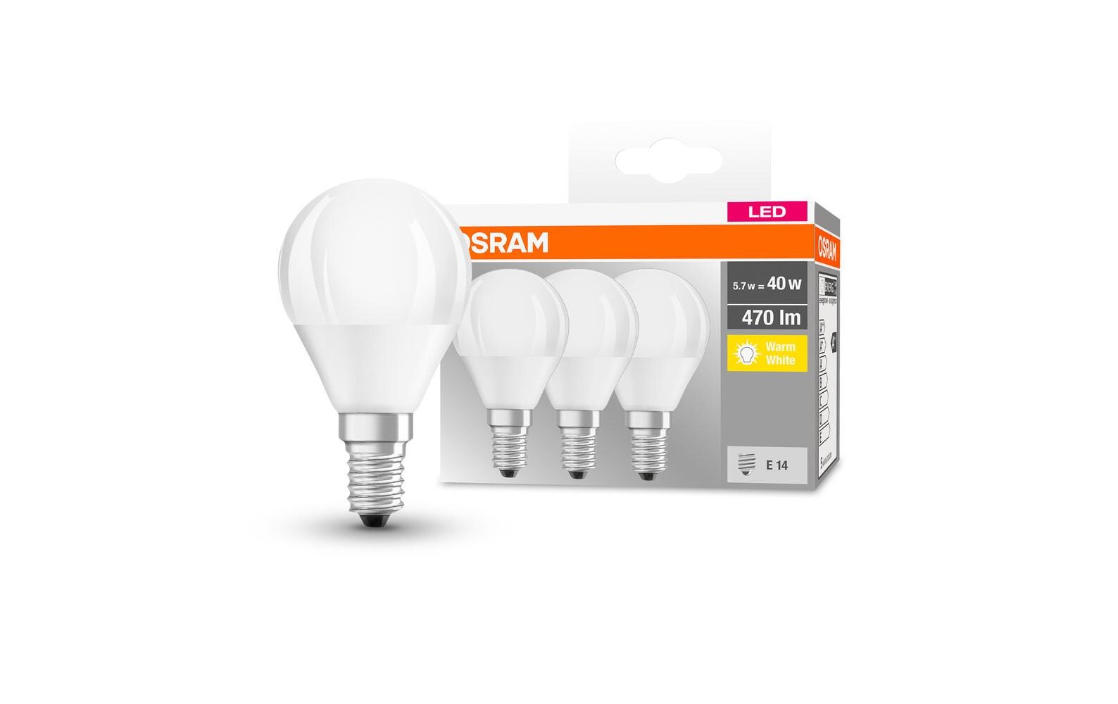 Lampe Base Retro, 5.5W, E14 Warmweiss, 3er BoxLED-Leuchtmittel