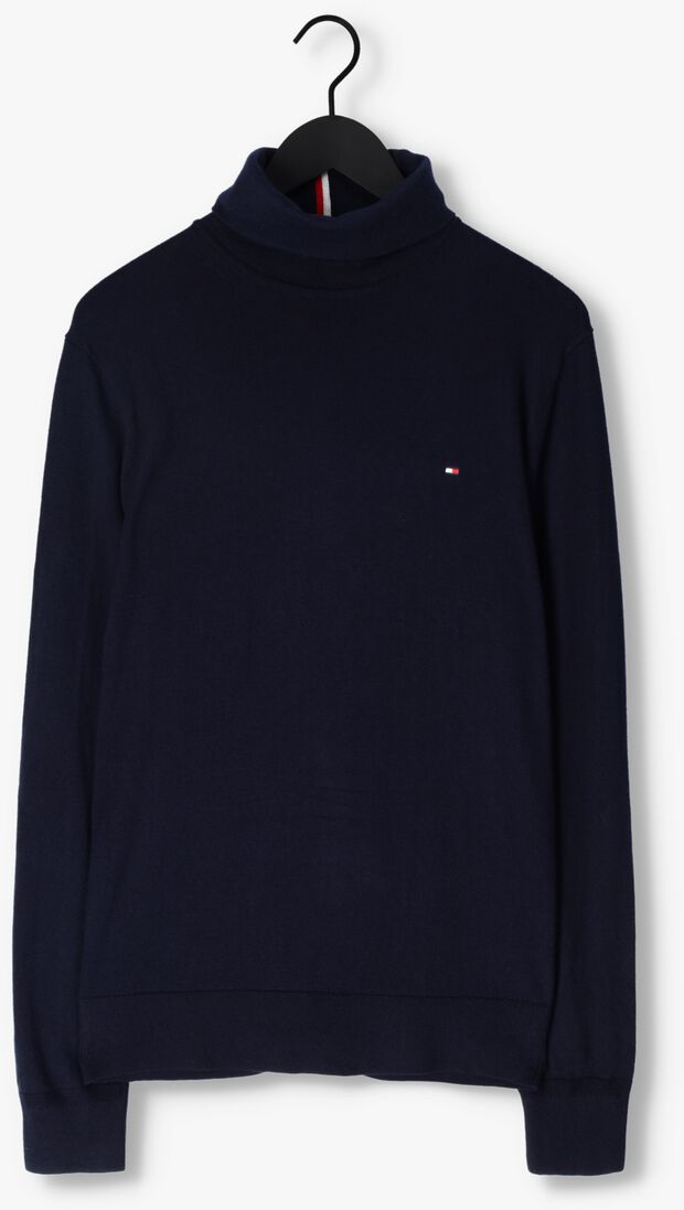 TOMMY HILFIGER donkerblauwe tommy hilfiger coltrui pima org ctn cashmere roll neck