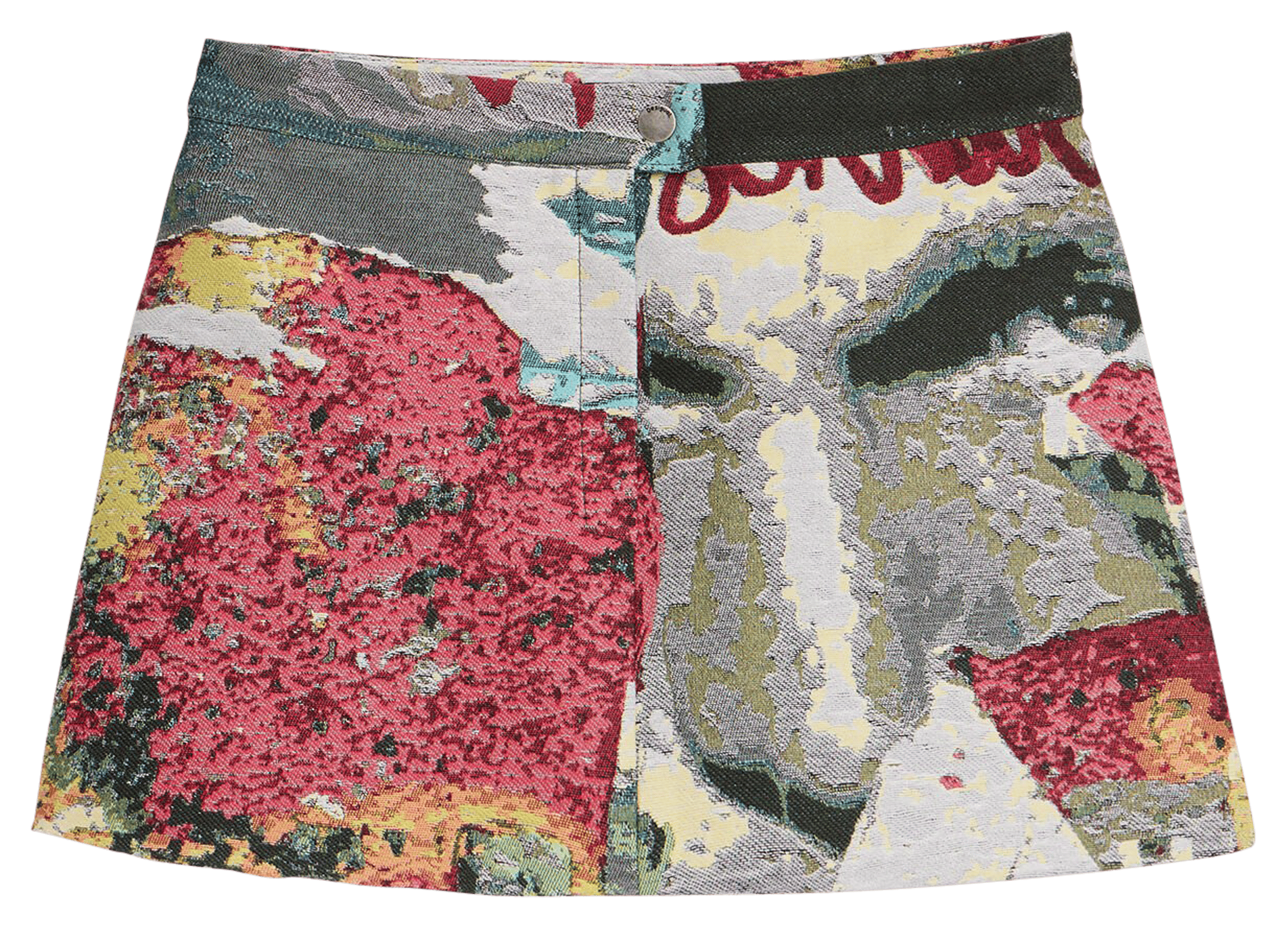 Jupe courte droite imprimé | Multicolore