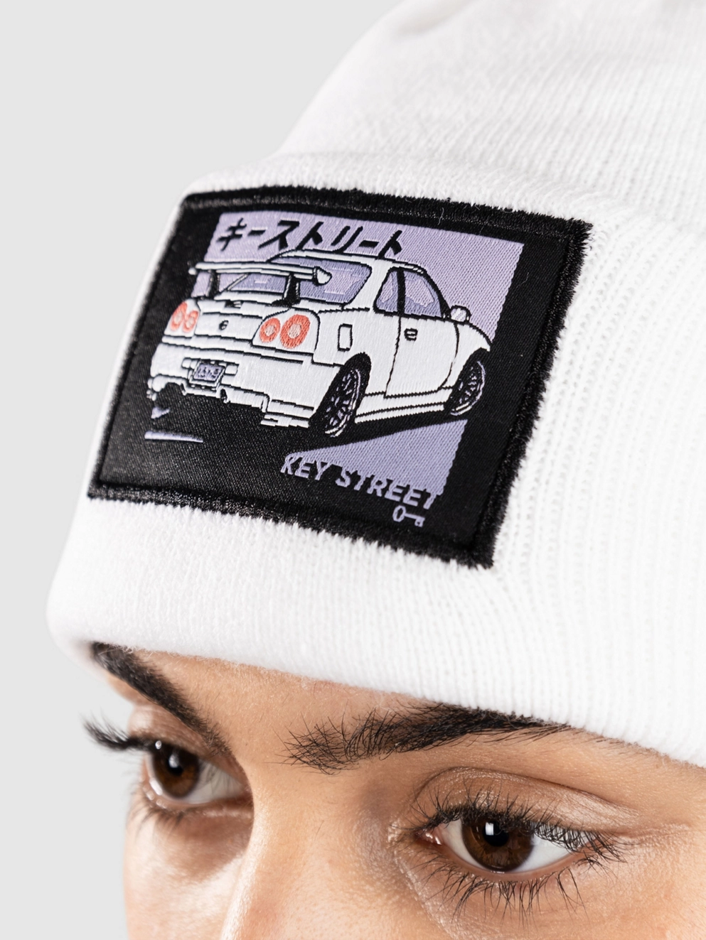 Key Street White Gas Station Beanie white