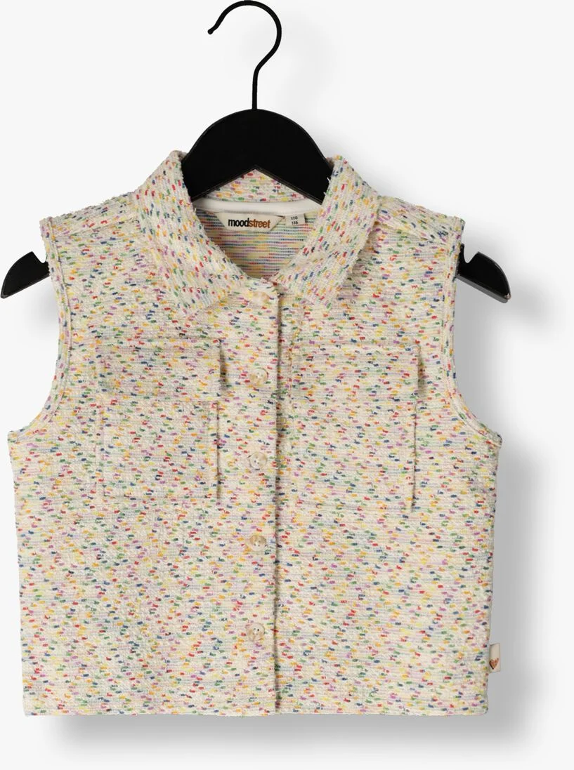 MOODSTREET ecru moodstreet gilet girls jacquard jacket