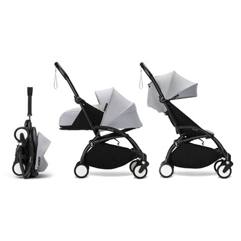 Poussette YOYO 3 Pack 0+ et 6+ Stone / Cadre Noir - STOKKE