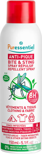 Puressentiel Anti-Pique Spray Répulsif Vêtements & Tissus 150ml