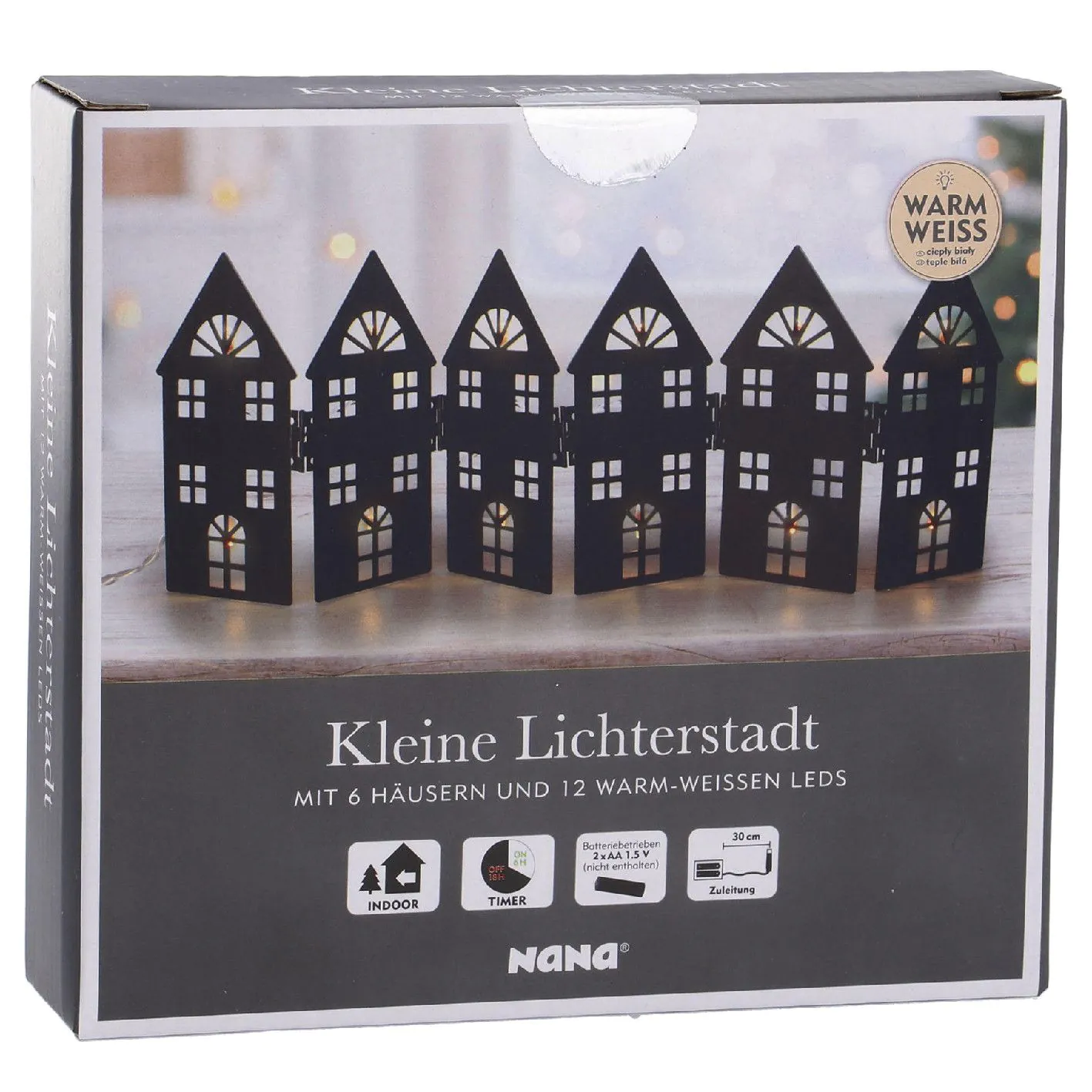 LED-Häuser, klappbar, schwarz