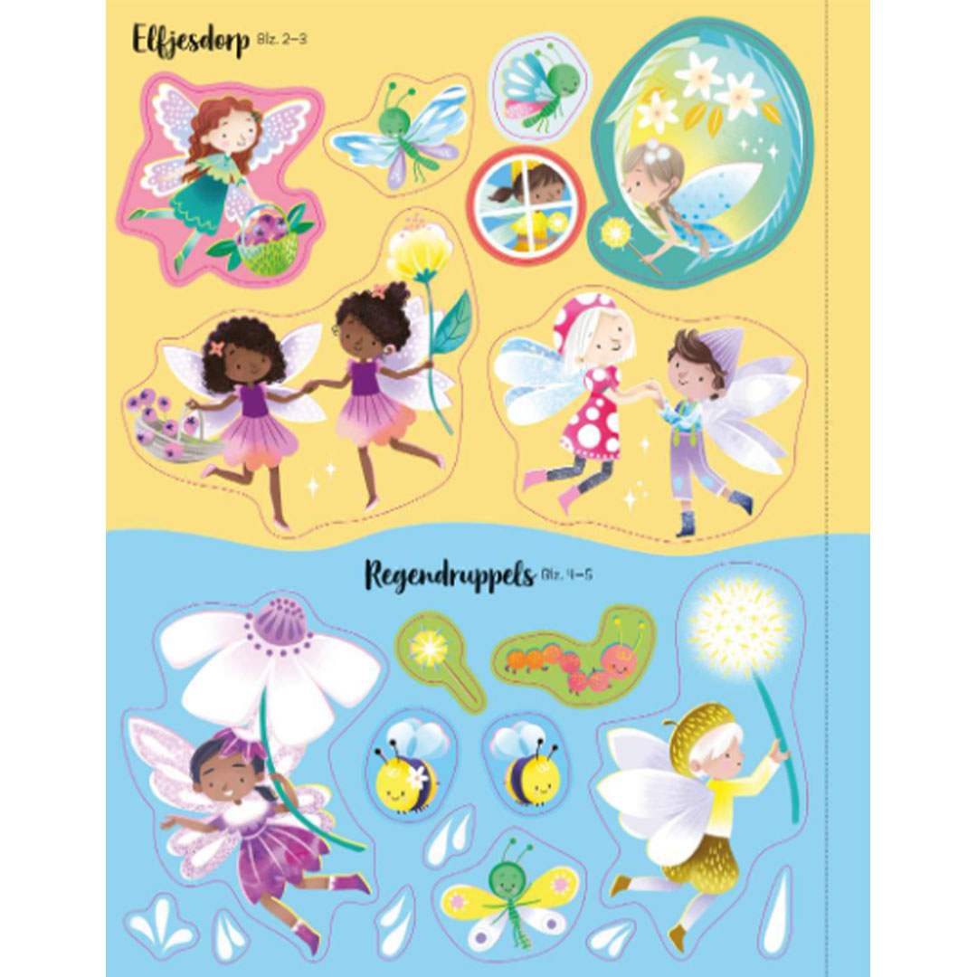uitgeverij usborne glitter-stickerboek elfjes