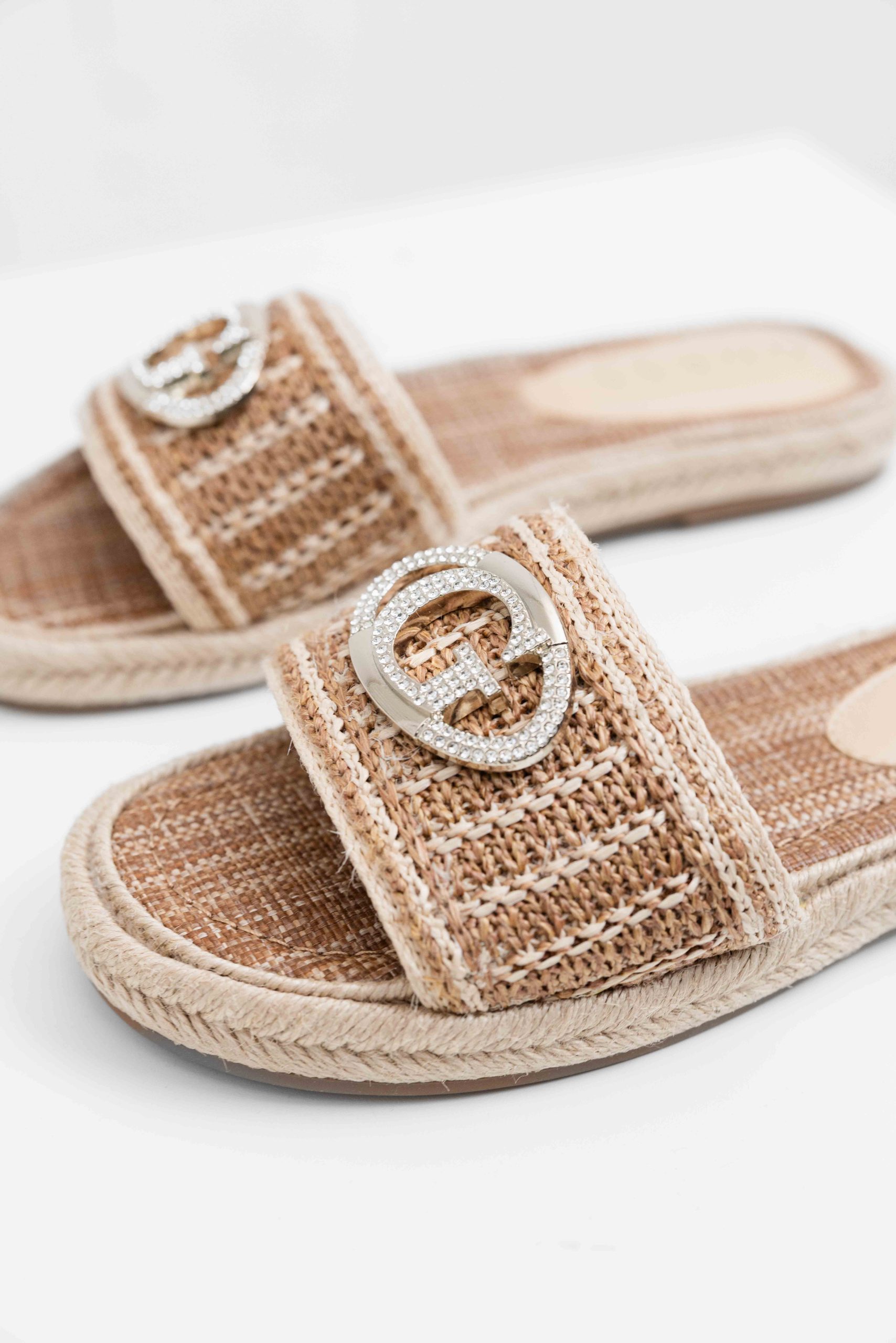 Guess Kaylis Logo Sandalen Dames Beige