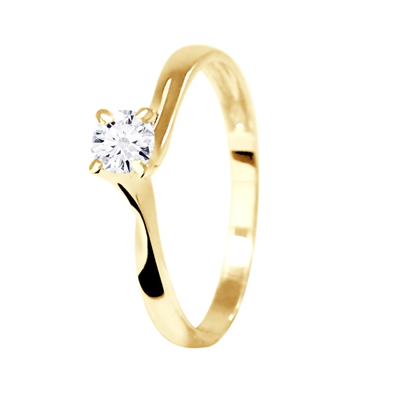 Solitaire Diamant 0,25 Cts 4 Griffes Or Blanc 18 Carats