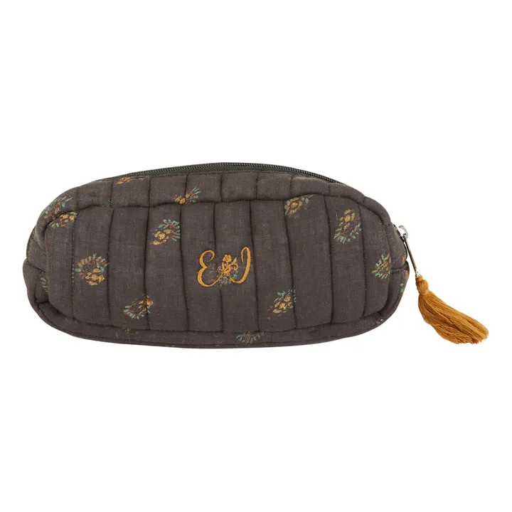 Emile et Ida Trousse Matelassée Fleurs | Gris anthracite