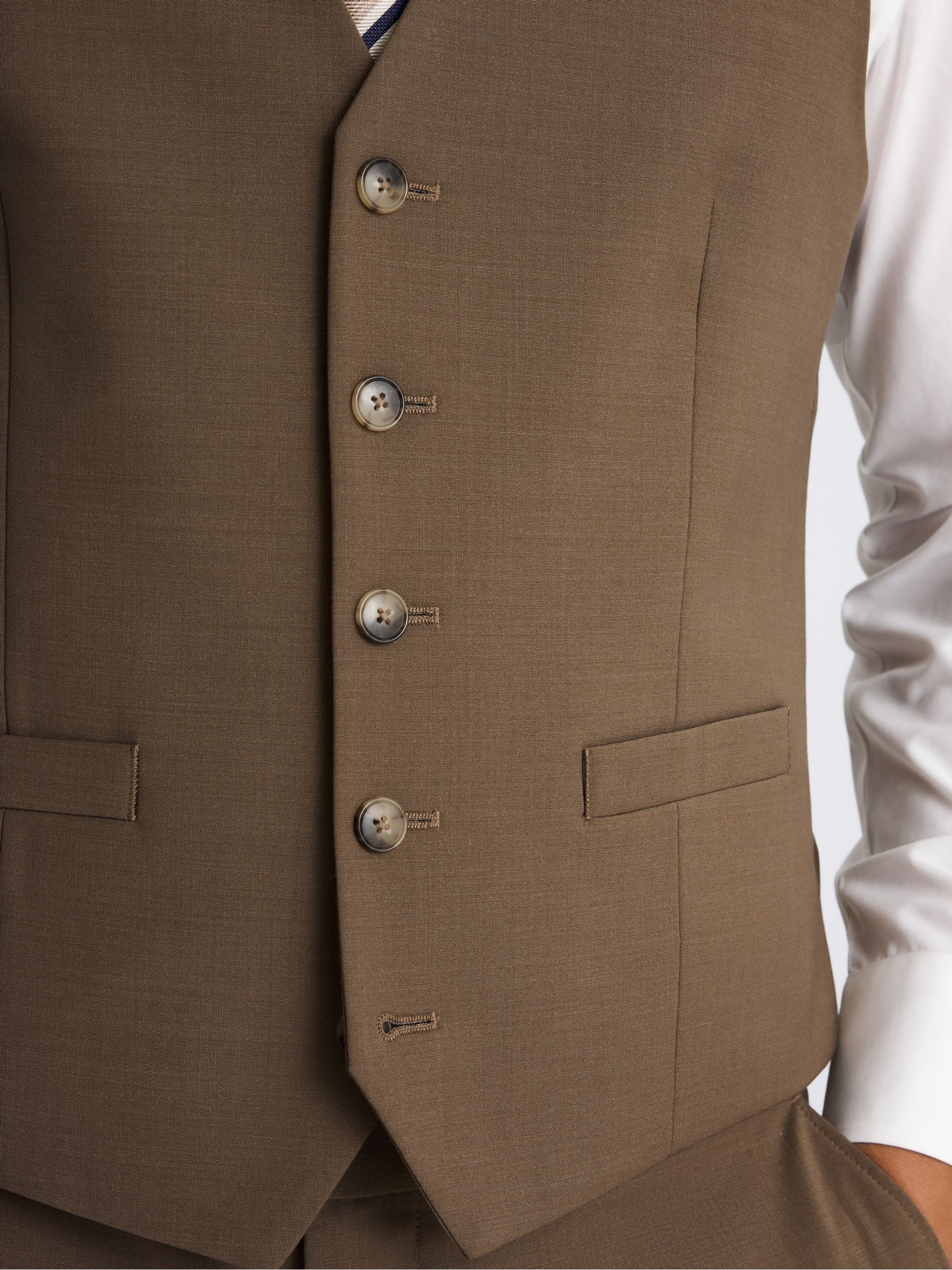 Donker camel - DKNY Slim Fit Performance Waistcoat