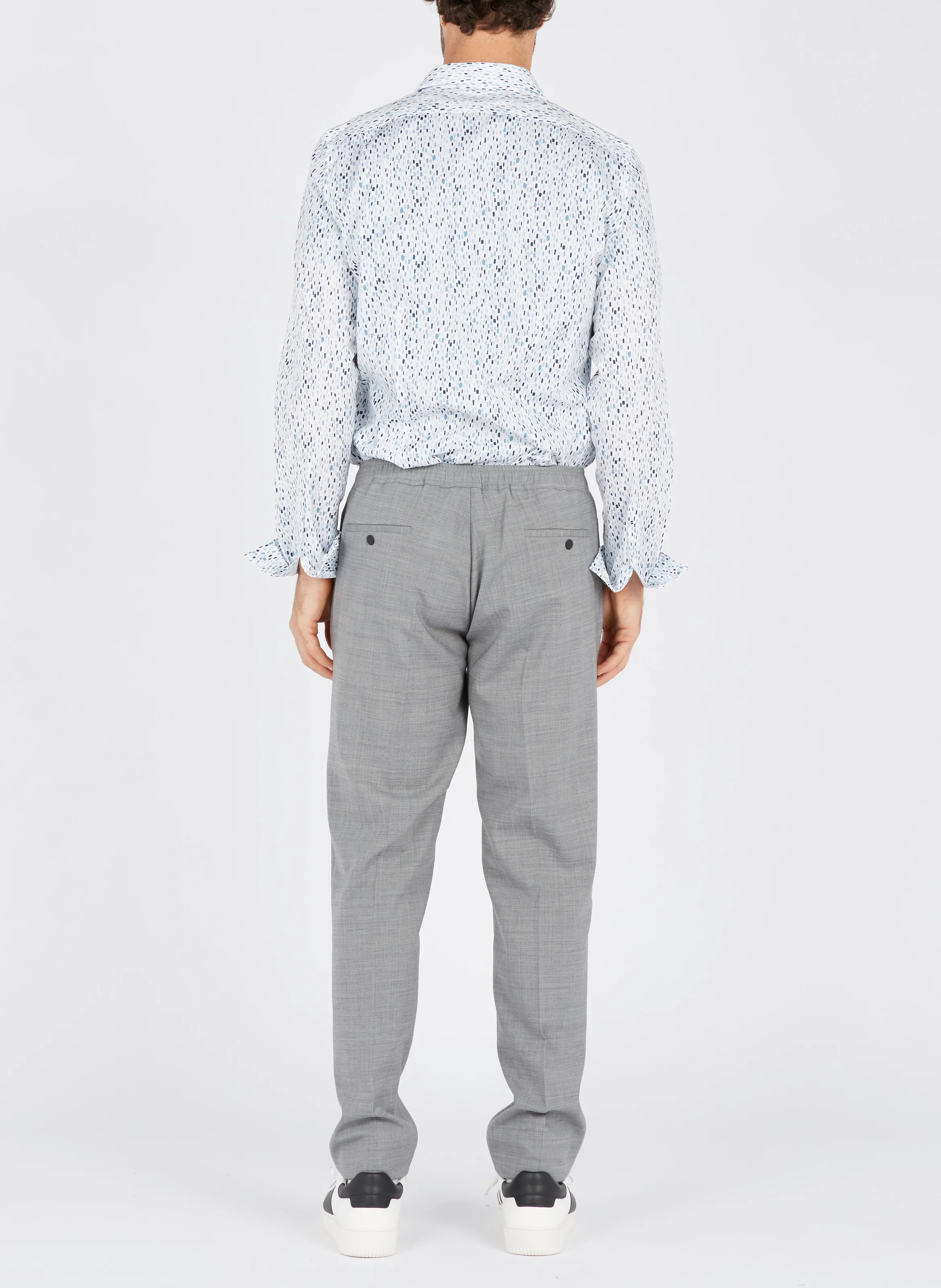 Tee-shirt col rond regular-fit en lin | Bleu