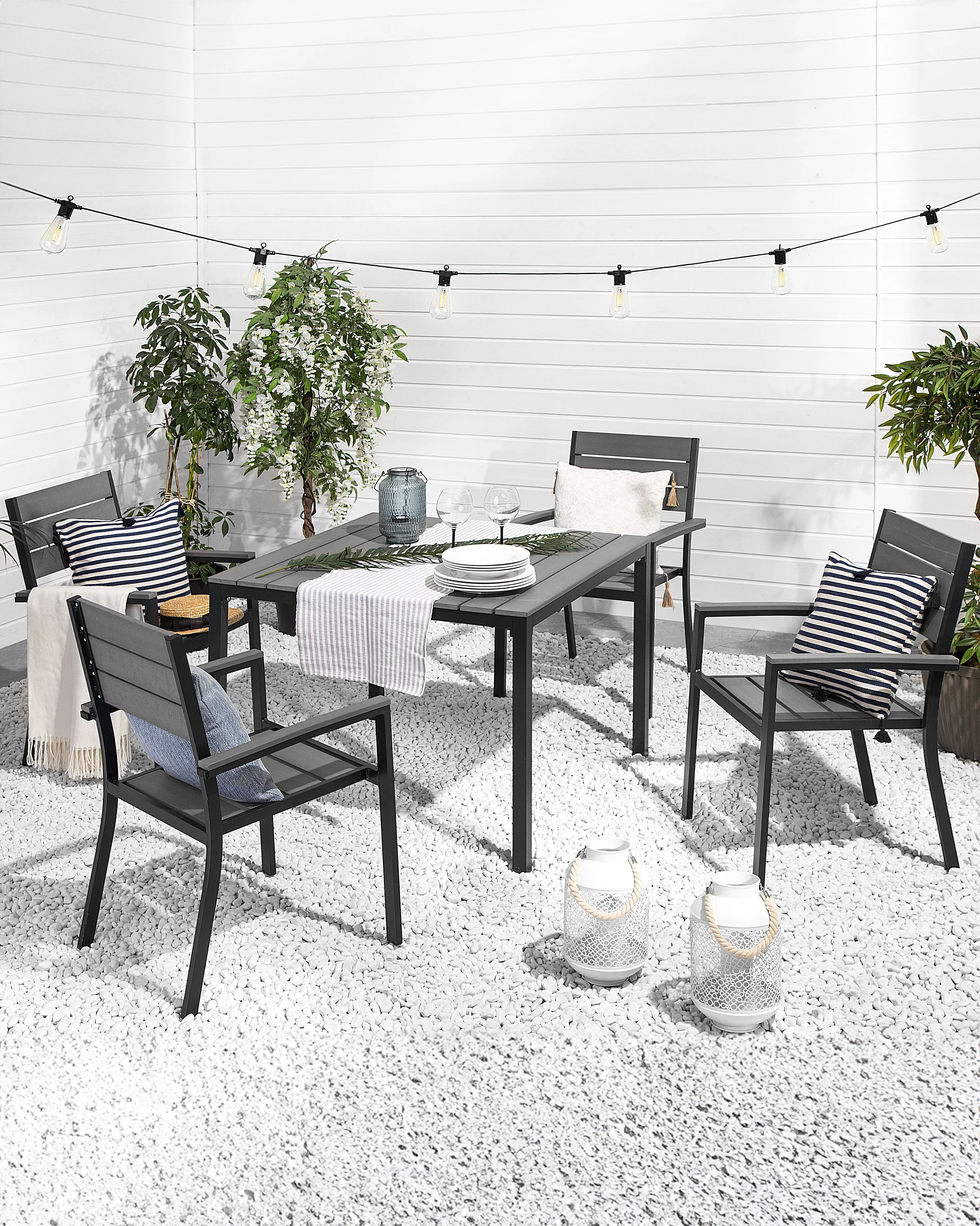 Set van 4 tuinstoelen PRATO Grijs