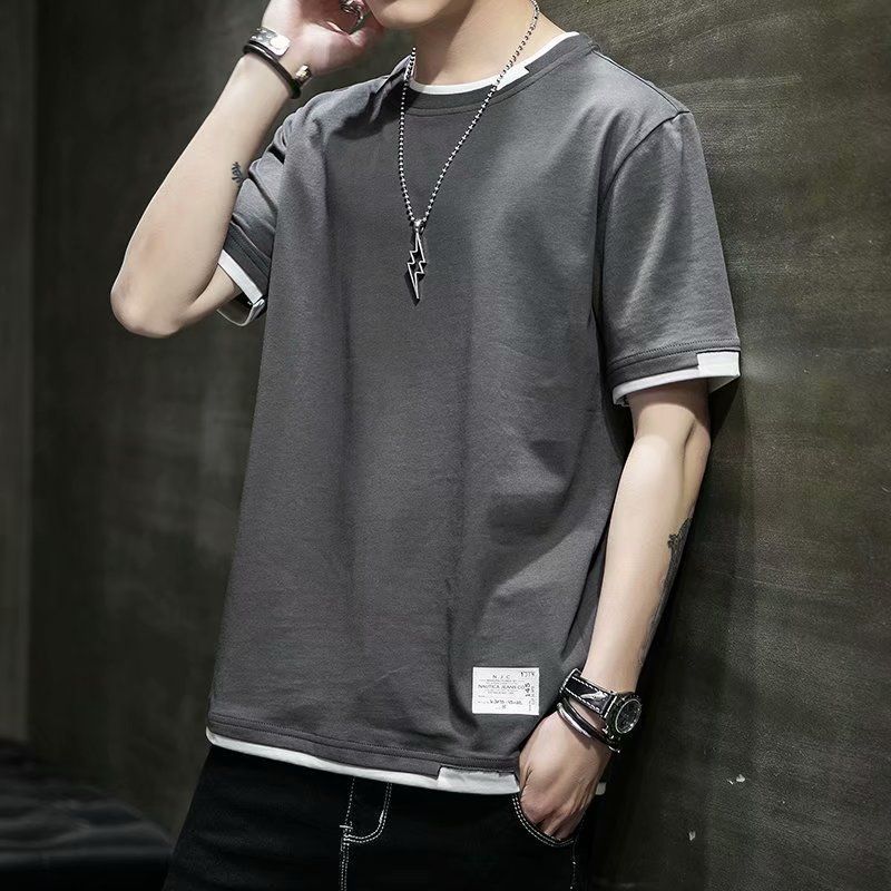 Wewewow - Mock tweedelig T-shirt met korte mouwen