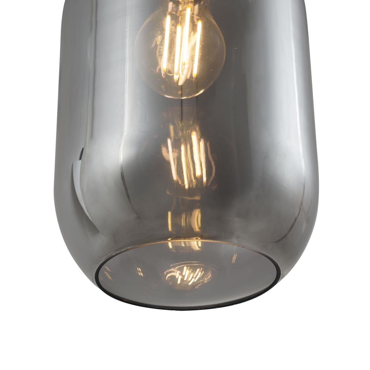 Moderne hanglamp zwart met smoke glas 5-lichts - Sheena