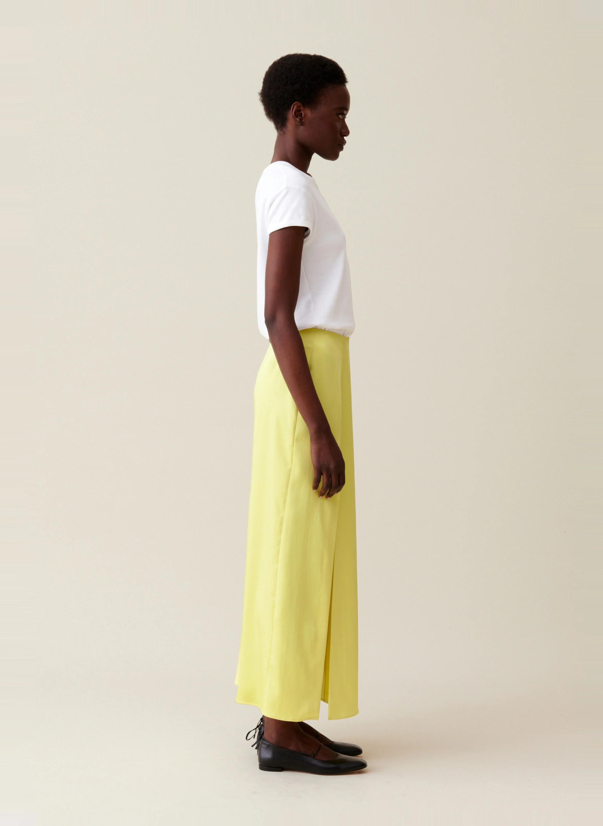 Jupe longue droite | Jaune