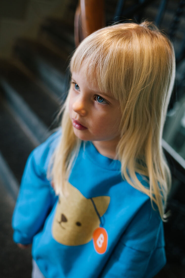 DAILY BRAT blauwe daily brat sweater jolly joe sweater winter glow