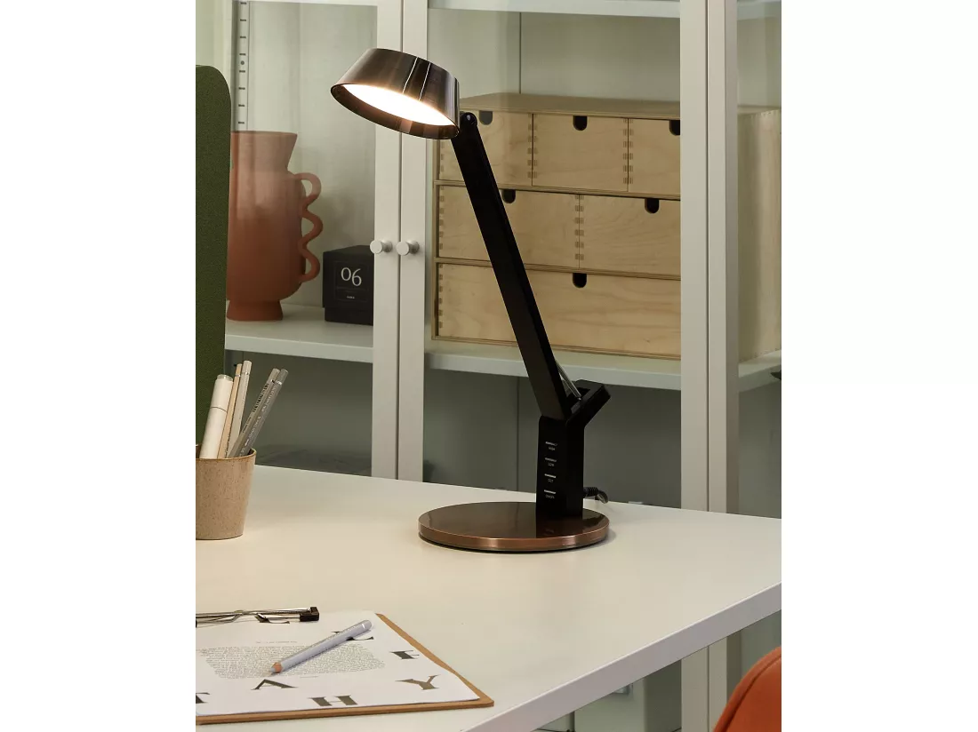 Lampe de bureau LED CHAMAELEON Avec variateur Métal Cuivré