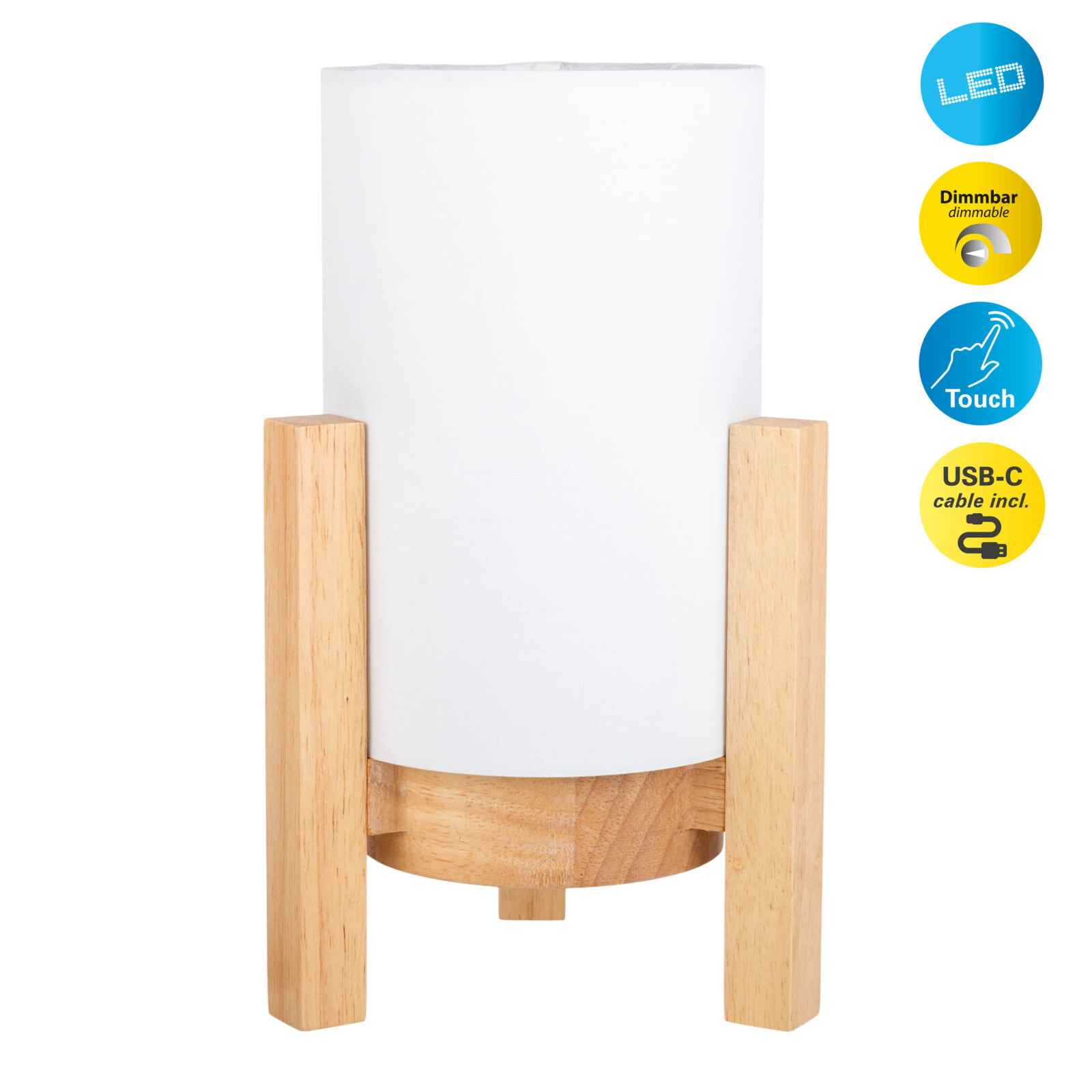 LED-Akkutischleuchte MADITA - weiß - dimmbar - 25 cm Höhe