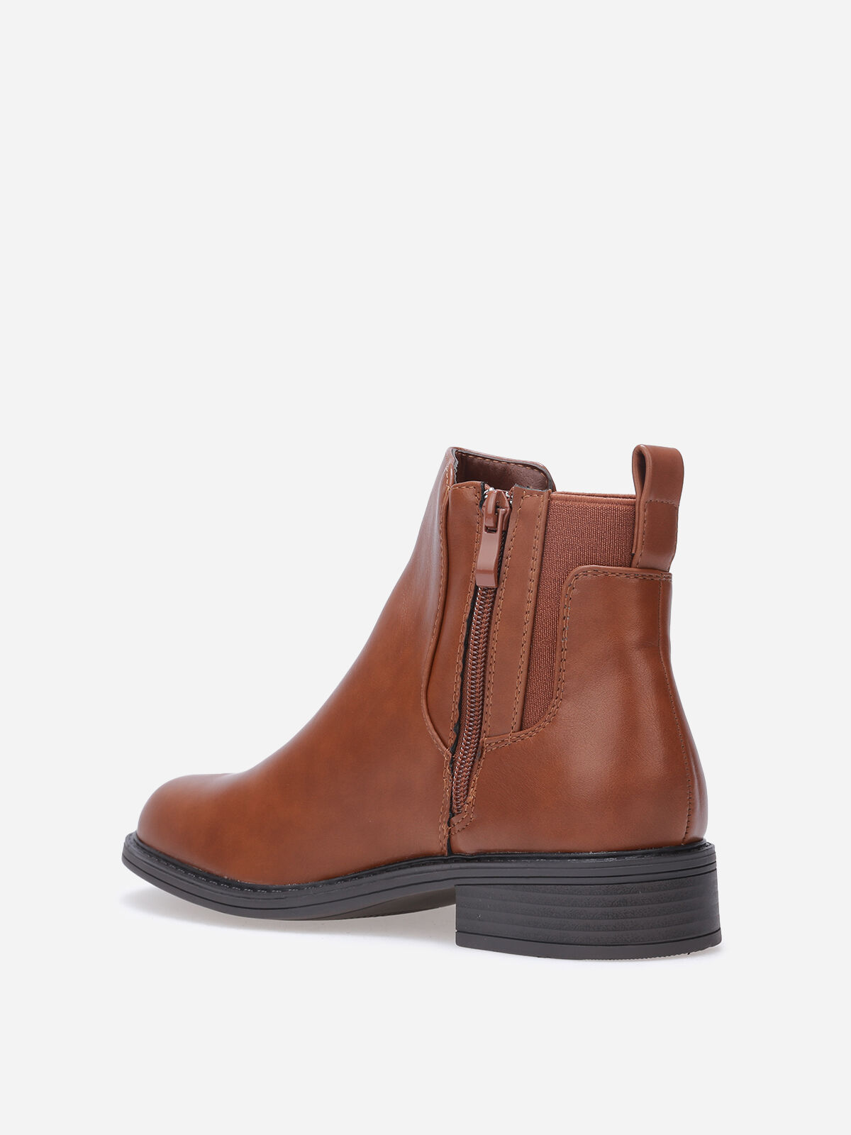 Bottines chelsea à bout rond- Marron