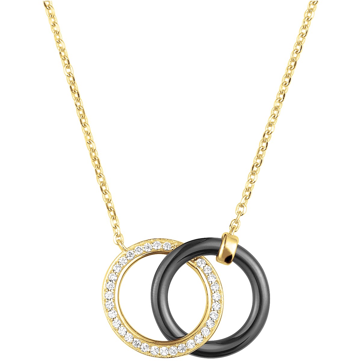 Collier en Plaqué Or avec oxyde de zirconium blanc