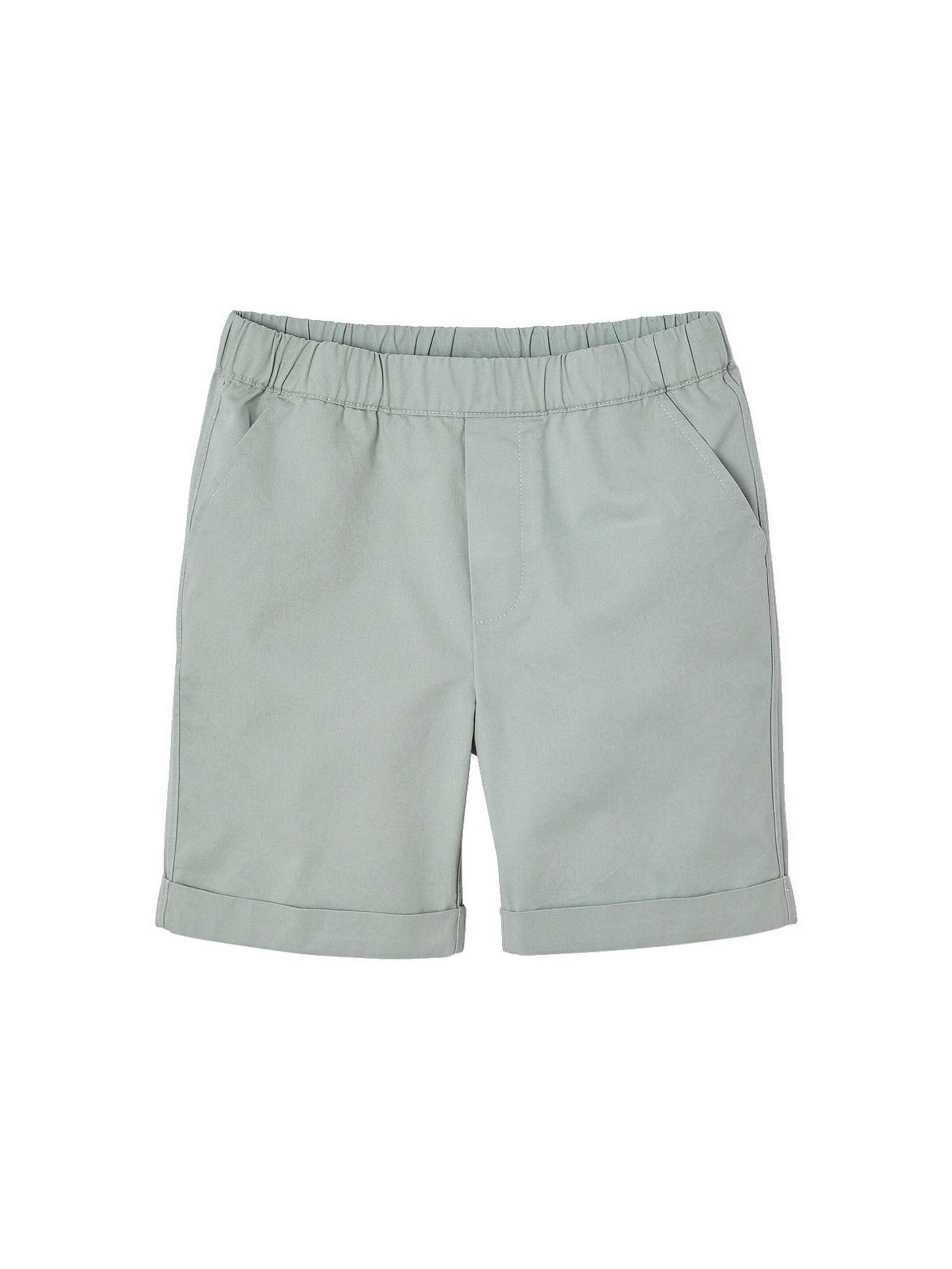Vertbaudet Festliches Jungen-Set: Hemd mit Stehkragen & Shorts salbeigrün