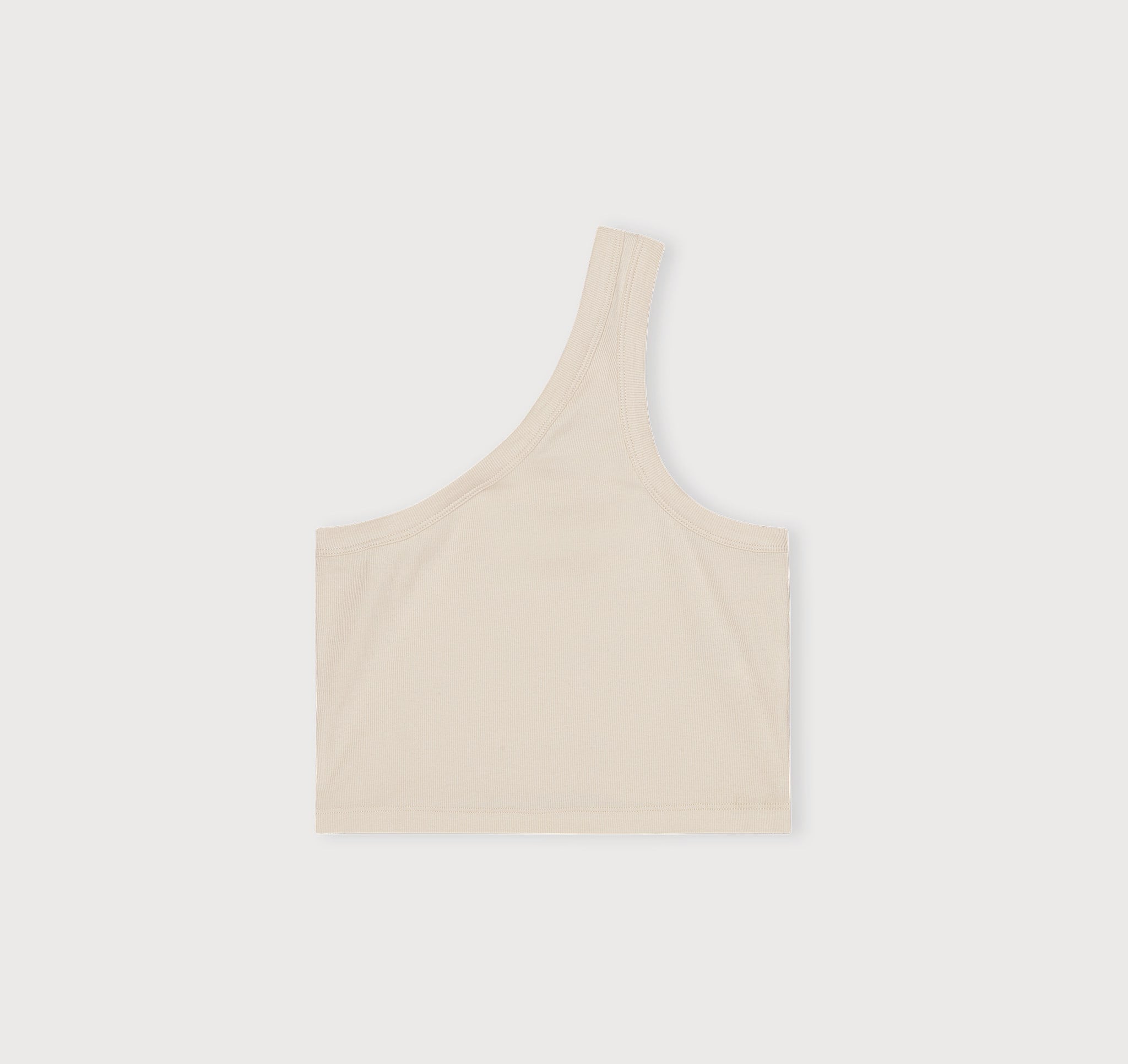 ORGANIC COTTON<br>Core Rib One Shoulder Crop Top