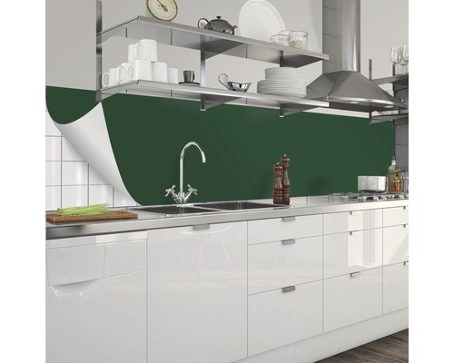 Keukenachterwand mySpotti Splash Forest Green effen kleur 2800 x 600 mm SP-F2-1416